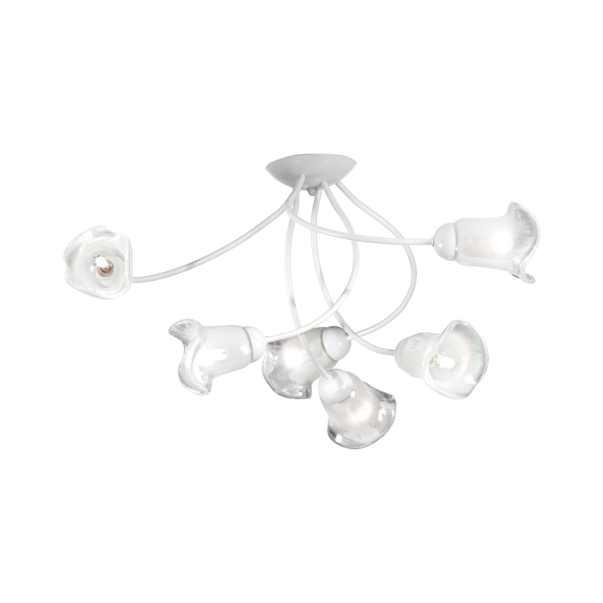 ROSSINI ILLUMINAZIONE - PLAFONIERA METALLO BIANCO E VETRO