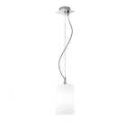 ROSSINI ILLUMINAZIONE - SOSPENSIONE CROMO/VETRO BIANCO SATINATO