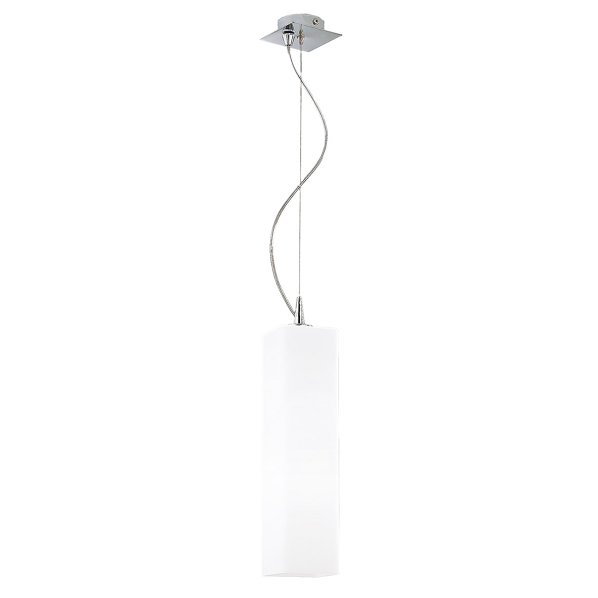 ROSSINI ILLUMINAZIONE - SOSPENSIONE CROMO/VETRO BIANCO SATINATO