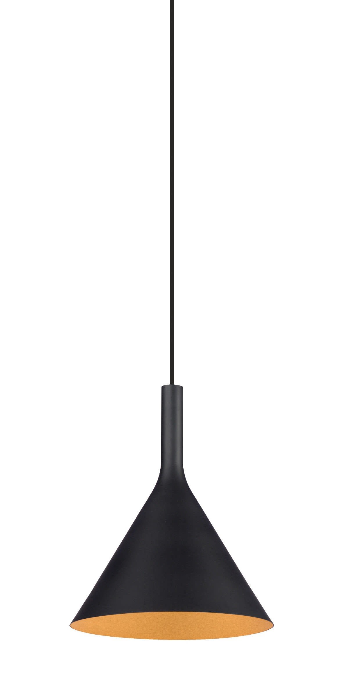 ROSSINI ILLUMINAZIONE - SOSPENSIONE NERO/ORO SATINATO E27 IP20