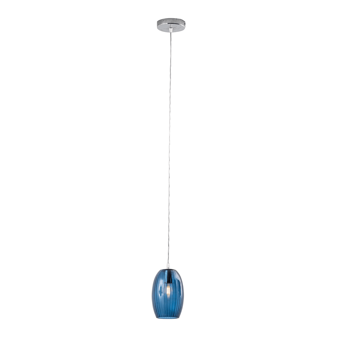 ROSSINI ILLUMINAZIONE - SOSPENSIONE TONDA IN VETRO BLU E14 IP20