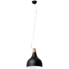ROSSINI ILLUMINAZIONE - SOSPENSIONE NERA/LEGNO E27 IP20 28CM