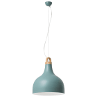 ROSSINI ILLUMINAZIONE - SOSPENSIONE VERDE SALVIA/LEGNO E27 IP20