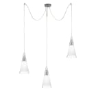 ROSSINI ILLUMINAZIONE - SOSPENSIONE 3 ELEMENTI CROMO/VETRO BIANCO SATINATO E27 IP20