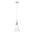 ROSSINI ILLUMINAZIONE - SOSPENSIONE CROMO/VETRO BIANCO SATINATO