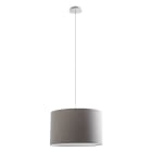 ROSSINI ILLUMINAZIONE - SOSPENSIONE BIANCA/PARALUME CILINDRICO GRIGIO E27 IP20 48CM