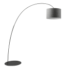 ROSSINI ILLUMINAZIONE - PIANTANA NERA/PARALUME CILINDRICO ANTRACITE E27 IP20 60CM