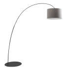 ROSSINI ILLUMINAZIONE - PIANTANA NERA/PARALUME CILINDRICO GRIGIO E27 IP20 60CM
