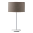 ROSSINI ILLUMINAZIONE - LAMPADA TAVOLO BIANCA/PARALUME CILINDRICO TORTORA E27 IP20