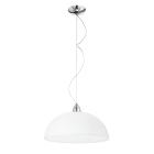 ROSSINI ILLUMINAZIONE - SOSPENSIONE CROMO/PARALUME VETRO BIANCO SATINATO E27 IP20 40CM