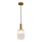 ROSSINI ILLUMINAZIONE - SOSPENSIONE BRONZO/VETRO CRISTALLO E27 IP20 14CM