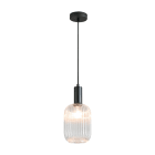 ROSSINI ILLUMINAZIONE - SOSPENSIONE NERA/VETRO CRISTALLO E27 IP20 14CM