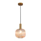 ROSSINI ILLUMINAZIONE - SOSPENSIONE BRONZO/VETRO AMBRA E27 IP20 20CM