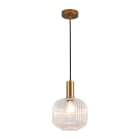 ROSSINI ILLUMINAZIONE - SOSPENSIONE BRONZO/VETRO CRISTALLO E27 IP20 20CM