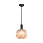 ROSSINI ILLUMINAZIONE - SOSPENSIONE NERA/VETRO AMBRA E27 IP20 20CM
