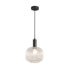 ROSSINI ILLUMINAZIONE - SOSPENSIONE NERA/VETRO CRISTALLO E27 IP20 20CM