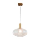 ROSSINI ILLUMINAZIONE - SOSPENSIONE BRONZO/VETRO CRISTALLO E27 IP20 30CM