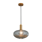 ROSSINI ILLUMINAZIONE - SOSPENSIONE BRONZO/VETRO GRIGIO E27 IP20 30CM