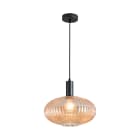 ROSSINI ILLUMINAZIONE - SOSPENSIONE NERA/VETRO AMBRA E27 IP20 30CM
