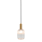 ROSSINI ILLUMINAZIONE - SOSPENSIONE BRONZO/VETRO CRISTALLO E27 IP20 14CM