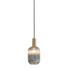 ROSSINI ILLUMINAZIONE - SOSPENSIONE BRONZO/VETRO GRIGIO E27 IP20 14CM