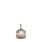 ROSSINI ILLUMINAZIONE - SOSPENSIONE BRONZO/VETRO GRIGIO E27 IP20 20CM