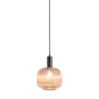 ROSSINI ILLUMINAZIONE - SOSPENSIONE NERA/VETRO AMBRA E27 IP20 20CM