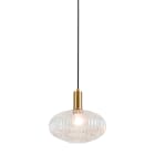 ROSSINI ILLUMINAZIONE - SOSPENSIONE BRONZO/VETRO CRISTALLO E27 IP20 30CM