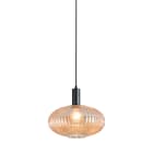 ROSSINI ILLUMINAZIONE - SOSPENSIONE NERA/VETRO AMBRA E27 IP20 30CM
