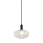 ROSSINI ILLUMINAZIONE - SOSPENSIONE NERA/VETRO CRISTALLO E27 IP20 30CM