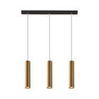 ROSSINI ILLUMINAZIONE - SOSPENSIONE 3 ELEMENTI LINEARE NERA/ORO LED 3X12W 3000K CRI90