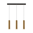 ROSSINI ILLUMINAZIONE - SOSPENSIONE 3 ELEMENTI LINEARE NERA/ORO GU10 50W 30CM