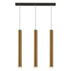 ROSSINI ILLUMINAZIONE - SOSPENSIONE 3 ELEMENTI LINEARE NERA/ORO GU10 50W 60CM