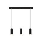 ROSSINI ILLUMINAZIONE - SOSPENSIONE 3 ELEMENTI LINEARE NERA/NERA GU10 50W 15CM