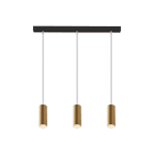 ROSSINI ILLUMINAZIONE - SOSPENSIONE 3 ELEMENTI LINEARE NERA/ORO GU10 50W 15CM