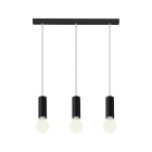 ROSSINI ILLUMINAZIONE - SOSPENSIONE 3 ELEMENTI LINEARE NERA/NERA E27 60W 15CM