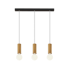 ROSSINI ILLUMINAZIONE - SOSPENSIONE 3 ELEMENTI LINEARE NERA/ORO E27 60W 15CM