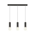 ROSSINI ILLUMINAZIONE - SOSPENSIONE 3 ELEMENTI LINEARE NERA/TITANIO E27 60W 15CM