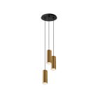ROSSINI ILLUMINAZIONE - SOSPENSIONE 3 ELEMENTI TONDA NERA/ORO GU10 50W 15CM