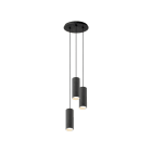 ROSSINI ILLUMINAZIONE - SOSPENSIONE 3 ELEMENTI TONDA NERA/TITANIO GU10 50W 15CM