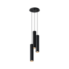 ROSSINI ILLUMINAZIONE - SOSPENSIONE 3 ELEMENTI TONDA NERA/NERA GU10 50W 30CM