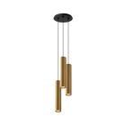 ROSSINI ILLUMINAZIONE - SOSPENSIONE 3 ELEMENTI TONDA NERA/ORO GU10 50W 30CM