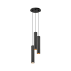 ROSSINI ILLUMINAZIONE - SOSPENSIONE 3 ELEMENTI TONDA NERA/TITANIO GU10 50W 30CM