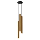 ROSSINI ILLUMINAZIONE - SOSPENSIONE 3 ELEMENTI TONDA NERA/ORO GU10 50W 60CM