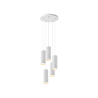ROSSINI ILLUMINAZIONE - SOSPENSIONE 5 ELEMENTI TONDA BIANCA/BIANCA GU10 50W 15CM