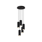ROSSINI ILLUMINAZIONE - SOSPENSIONE 5 ELEMENTI TONDA NERA/NERA GU10 50W 15CM