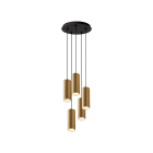 ROSSINI ILLUMINAZIONE - SOSPENSIONE 5 ELEMENTI TONDA NERA/ORO GU10 50W 15CM