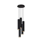 ROSSINI ILLUMINAZIONE - SOSPENSIONE 5 ELEMENTI TONDA NERA/NERA GU10 50W 30CM
