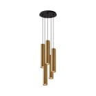 ROSSINI ILLUMINAZIONE - SOSPENSIONE 5 ELEMENTI TONDA NERA/ORO GU10 50W 30CM
