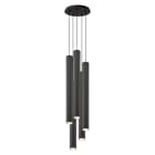 ROSSINI ILLUMINAZIONE - SOSPENSIONE 5 ELEMENTI TONDA NERA/TITANIO GU10 50W 60CM